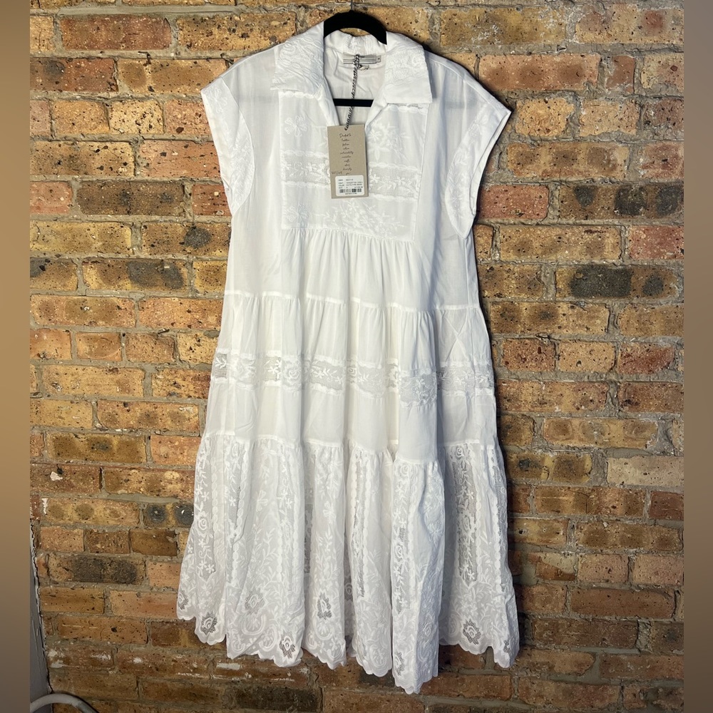 Devotion Twins white embroidered swing dress, size S, never been worn